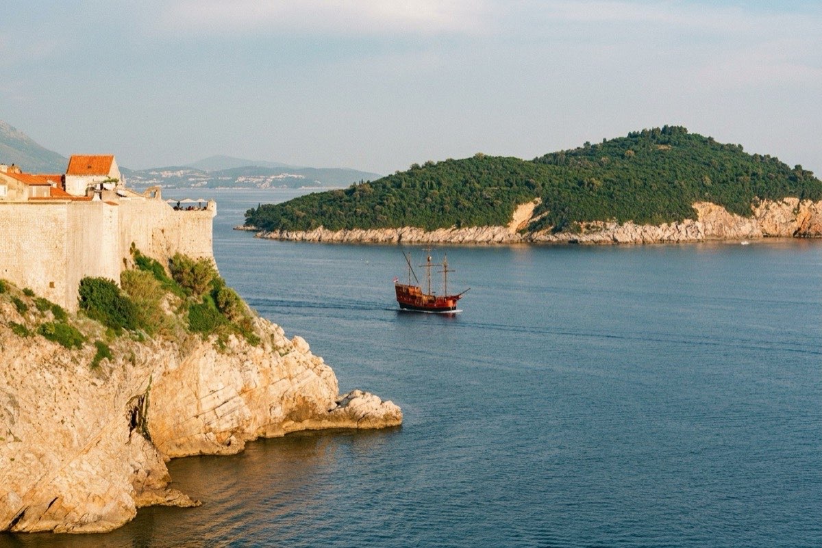 The wooded island of Lokrum in the Adriatic, off Dubrovnik